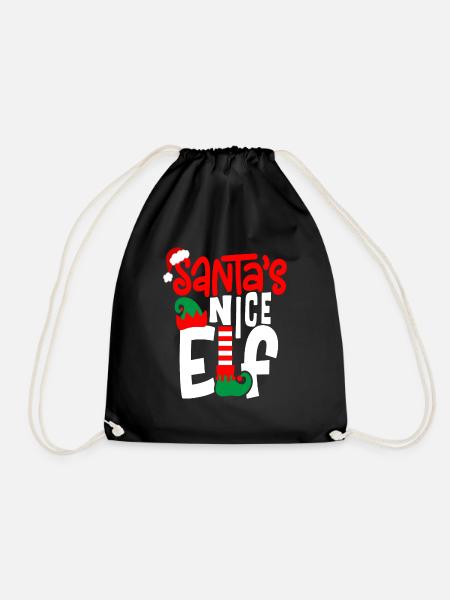 Santa s Nice Elf - Turnbeutel - Schwarz