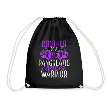 Frère Frère et sœur Frère et sœur Sensibilisation au cancer du pancréas Jumeau - Sac de sport léger - noir - Devant