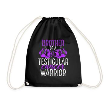 Brother Testicular Cancer Awareness Sibling Twin - Drawstring Bag - black - Front