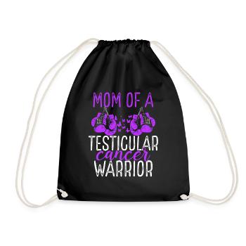 Mom Testicular Cancer Awareness Mothers Day Mama - Drawstring Bag - black - Front