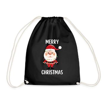 Merry Christmas Lustiges Weihnachtsshirt - Turnbeutel - Schwarz - Vorne