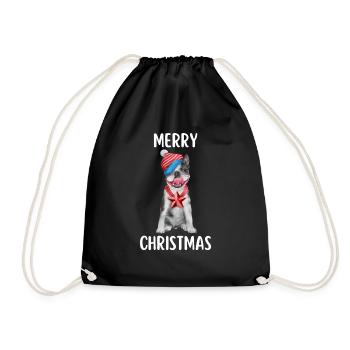 Merry Christmas Lustiges Weihnachtsshirt - Turnbeutel - Schwarz - Vorne