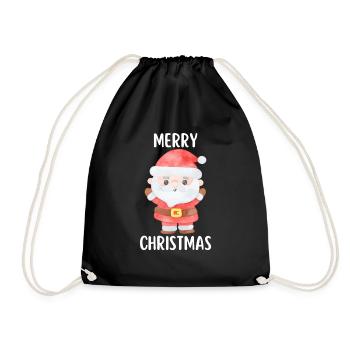 Merry Christmas Lustiges Weihnachtsshirt - Turnbeutel - Schwarz - Vorne