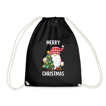 Merry Christmas Lustiges Weihnachtsshirt - Turnbeutel - Schwarz - Vorne