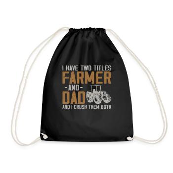 Farming Farmer Dad Father Vintage - Drawstring Bag - black - Front