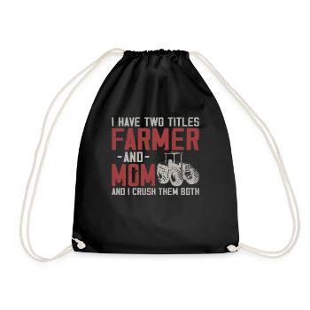 Farming Farmer Mom Mother Vintage - Turnbeutel - Schwarz - Vorne
