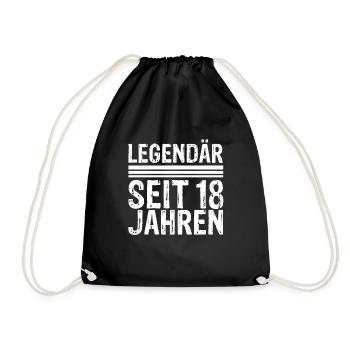 Legendär Seit 18 Jahren - Geburtstagskind Spruch F - Turnbeutel - Schwarz - Vorne