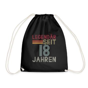 Legendär Seit 18 Jahren - Geburtstagskind Spruch F - Turnbeutel - Schwarz - Vorne