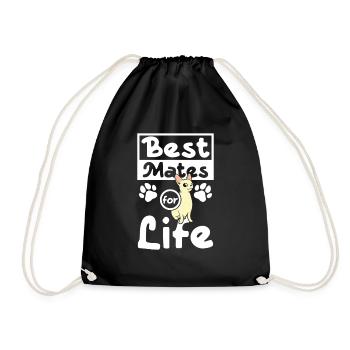 Best mates for life dog chihuahua - Drawstring Bag - black - Front