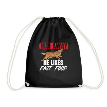 Malinois Belgian Shepherd Mechelaar Dog - Drawstring Bag - black - Front