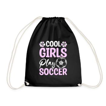 Les filles cool jouent au football - Sac de sport léger - noir - Devant