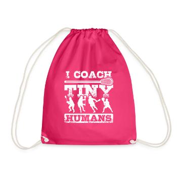I coach tiny humas Lacrosse coach - Turnbeutel - Fuchsia - Vorne