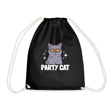 Party Cat Lover - Cat Owner Cat Lover - Party Cat - Drawstring Bag - black - Front