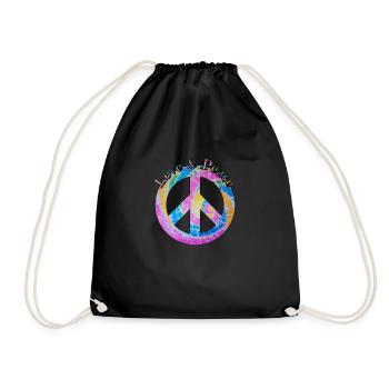 Love Peace 60s 70s Hippie Costume Love Peace - Sac de sport léger - noir - Devant
