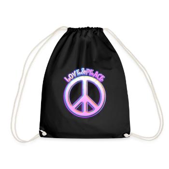 Love Peace 60s 70s Hippie Costume Love Peace - Sac de sport léger - noir - Devant
