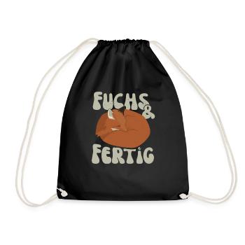Fuchs und Fertig Müder Fuchs - Turnbeutel - Schwarz - Vorne