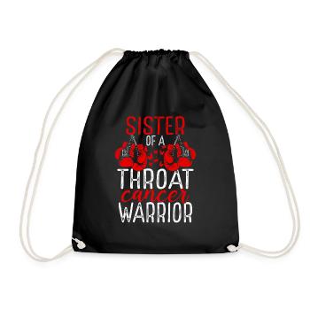 Sister Throat Cancer Awareness Sibling Twin - Turnbeutel - Schwarz - Vorne