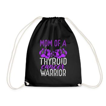 Mom Thyroid Cancer Awareness Mothers Day Mama - Drawstring Bag - black - Front