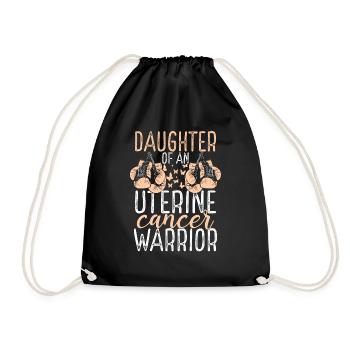 Daughter Uterine Cancer Awareness Month Ribbon - Drawstring Bag - black - Front