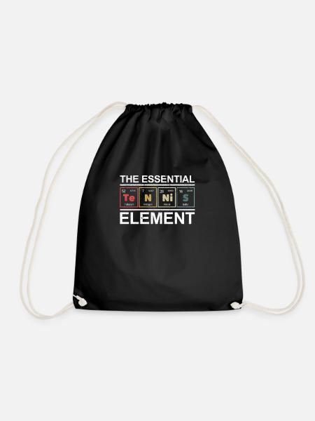Tennis The essential element chemistry periods - Drawstring Bag - black