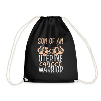 Son Uterine Cancer Awareness Month Ribbon - Drawstring Bag - black - Front