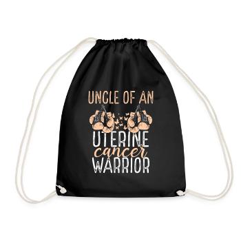 Uncle Uterine Cancer Awareness Niece Nephew - Drawstring Bag - black - Front