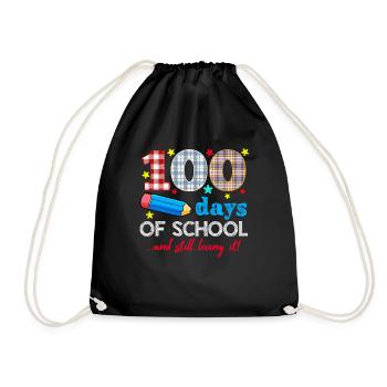 Plaid 100e jour toujours aimant 100 jours d’école - Sac de sport léger - noir - Devant