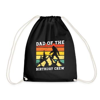 Bigfoot Party Supplies Dad Of The Birthday Crew - Drawstring Bag - black - Front