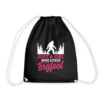 Just A Girl Who Loves Bigfoot Party Supplies - Drawstring Bag - black - Front