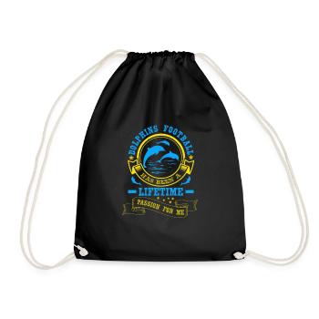 Dolphin Football Has Been Lifetime Passion For Me - Drawstring Bag - black - Front