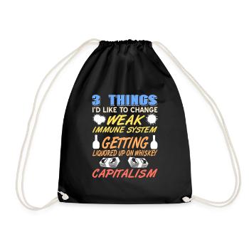 3 Things I'd Like To Change Weak Immune System - Drawstring Bag - black - Front