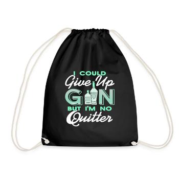 I Could Give Up Gin But I'm No Quitter Retro Funny - Turnbeutel - Schwarz - Vorne