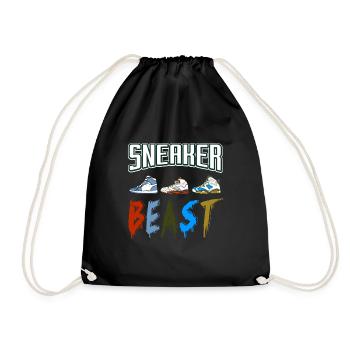 Sneaker Beast Retro Funny Sneaker Head T-Shirt - Drawstring Bag - black - Front