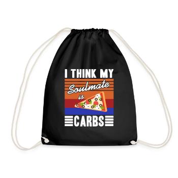 I Think My Soulmate Is Carbs Retro Pizza Lover - Turnbeutel - Schwarz - Vorne