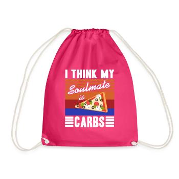 I Think My Soulmate Is Carbs Retro Pizza Lover - Turnbeutel - Fuchsia - Vorne