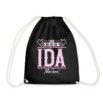 Ida Geschenkidee Geschenk Geburtstag - Turnbeutel - Schwarz - Vorne