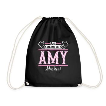 Amy Geschenkidee Geschenk Geburtstag - Turnbeutel - Schwarz - Vorne