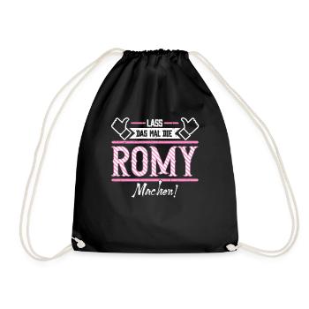 Romy Geschenkidee Geschenk Geburtstag - Turnbeutel - Schwarz - Vorne
