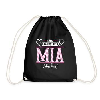 Mia Geschenkidee Geschenk Geburtstag - Turnbeutel - Schwarz - Vorne
