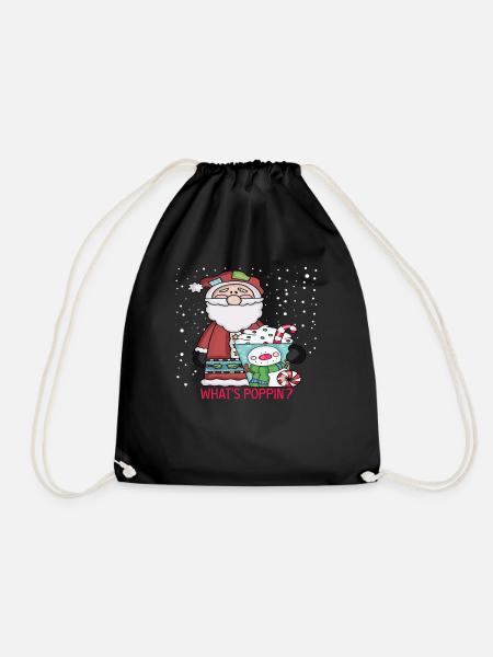 What s Poppin Santa - Turnbeutel - Schwarz