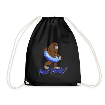 Bigfoot Party Supplies Sasquatch Pool Party - Turnbeutel - Schwarz - Vorne