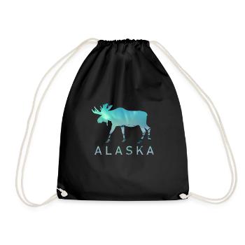 Alaska Gift USA Nature Bear Denali Grizzly Forest - Drawstring Bag - black - Front