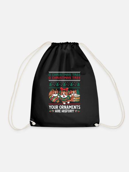 Cats O Christmas Tree Funny Ornaments Pajama - Turnbeutel - Schwarz