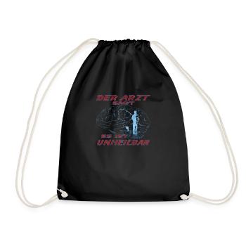 Angler Geschenkidee Hobby Angeln - Turnbeutel - Schwarz - Vorne