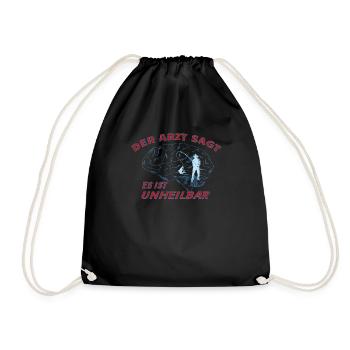 Angler Geschenkidee Hobby Angeln - Turnbeutel - Schwarz - Vorne