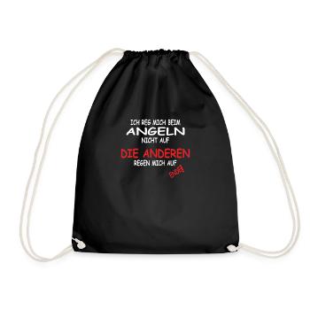 Angler Geschenkidee Hobby Angeln - Turnbeutel - Schwarz - Vorne