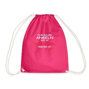 Angler Geschenkidee Hobby Angeln - Turnbeutel - Fuchsia - Vorne