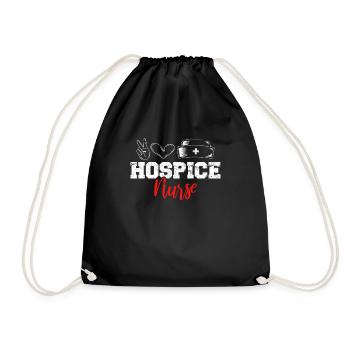 Hospice Nurse Cute Heart Hospice Staff Vintage Only - Drawstring Bag - black - Front