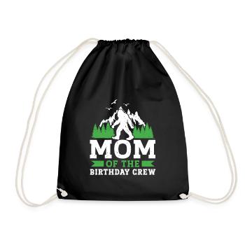 Bigfoot Party Supplies Mom Of The Birthday Crew - Drawstring Bag - black - Front