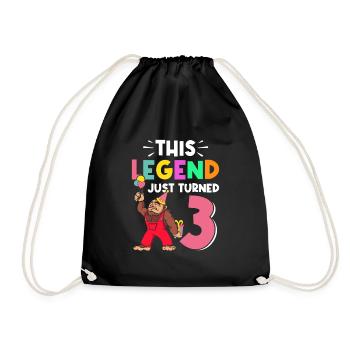 Bigfoot Party Supplies Dad Of The Birthday Crew - Drawstring Bag - black - Front